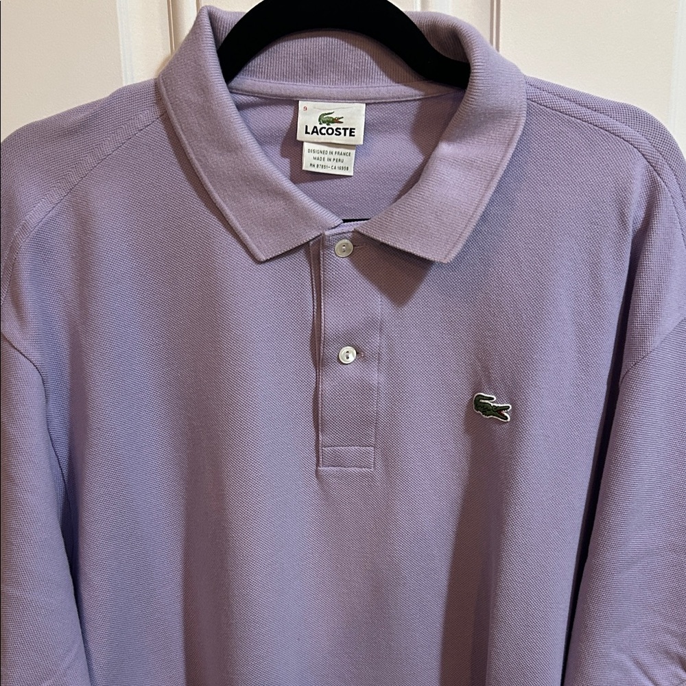 Lacoste Men's Light Purple Polo shirt, size 9/4xl